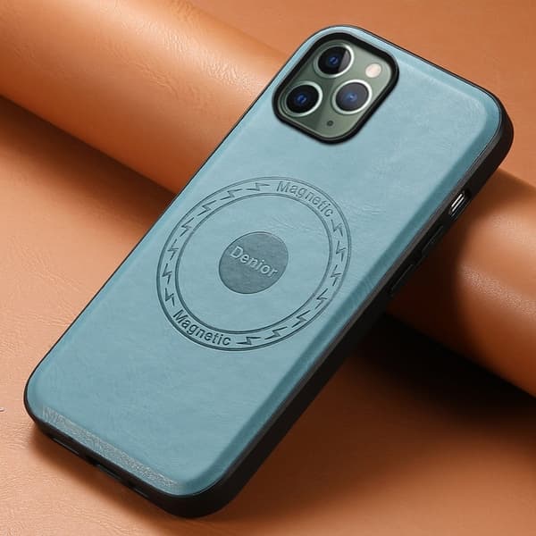 DENIOR Mobilskal till iPhone 11 Pro PU Läder Non-Slip Grip Blå