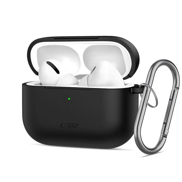Tech-Protect Apple Airpods Pro 3 Etui Silikone Krog - Sort Svart