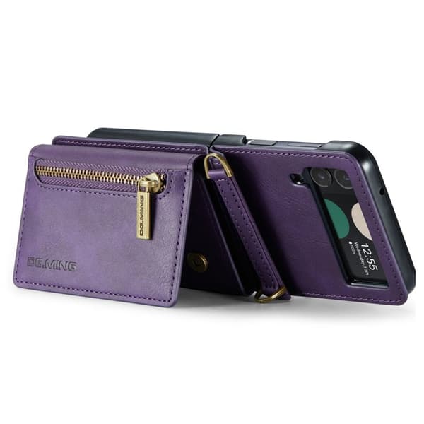 DG.MING Samsung Galaxy Z Flip4 Plånboksfodral RFID-Skydd Lila