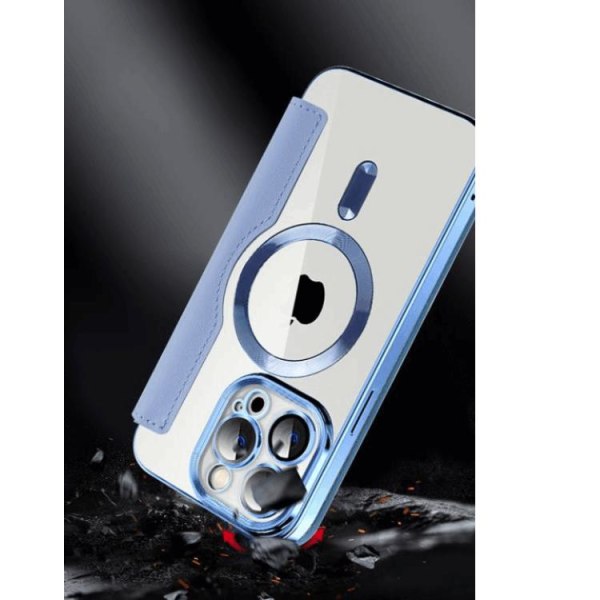 iPhone 12 Pro Max Magsafe lompakkokotelo RFID Flip - vaaleanpunainen
