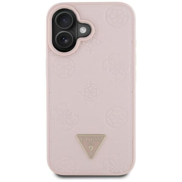 Guess Mobilskal till iPhone 16 MagSafe Hot Stamp Peony Triangle Rosa