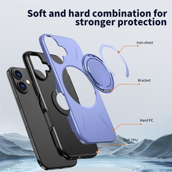 Mobilskal till iPhone 17 MagSafe Rotating Kickstand - Lila Lila