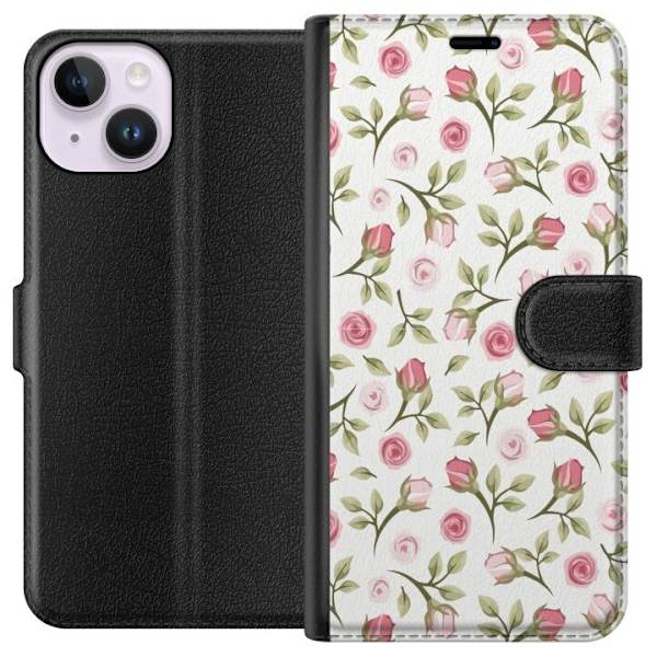 Plånboksfodral till Apple iPhone 15 med Blommigt