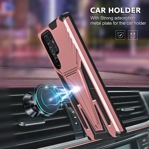 V-Shaped Kickstand Skal Galaxy S22 Plus - Rosa Guld Gul