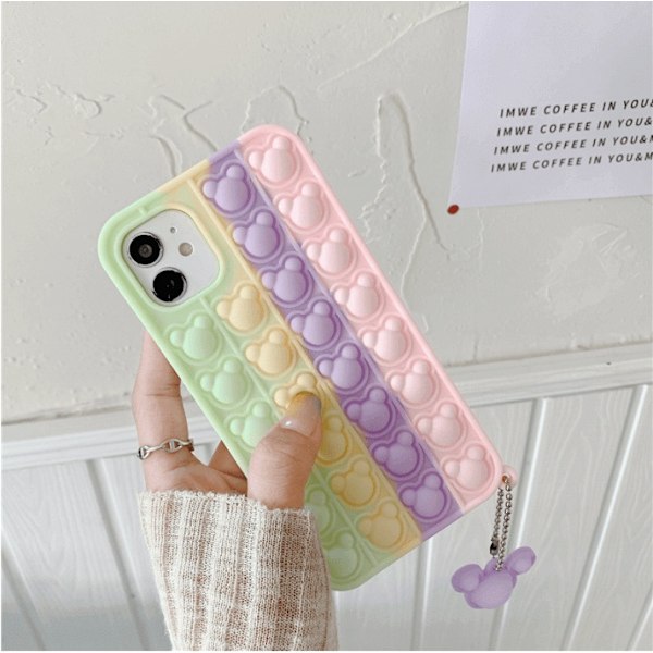 Panda Pop it Fidget Multicolor Skal till iPhone 13 Pro Max - Rosa Rosa