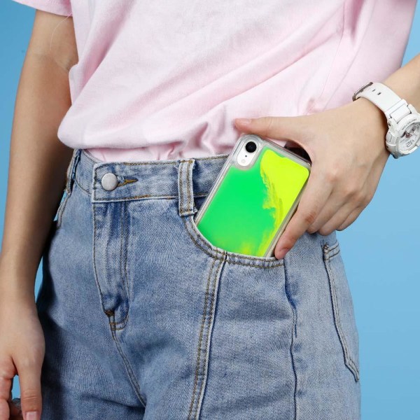 Liquid Neon Sand skal till iPhone XR - Grön Grön