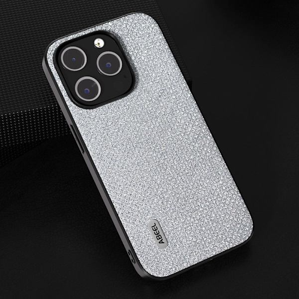 ABEEL Mobilskal till iPhone 14 Pro Max Shockproof PU Läder Silver