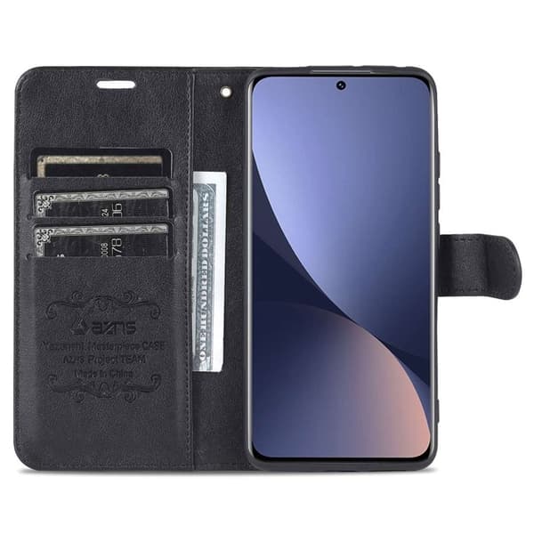 AZNS Xiaomi 12 Lite Plånboksfodral Konstläder - Svart