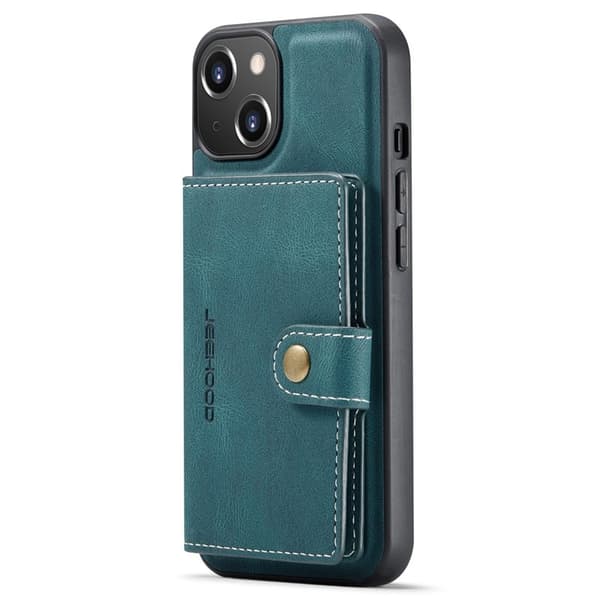 JEEHOOD iPhone 14 Plus Plånboksfodral 2-i-1 Konstläder TPU Grön