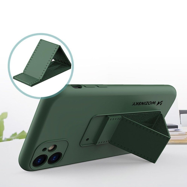 Wozinsky Kickstand Silikone Cover til iPhone 11 Pro - Mørkegrøn Green