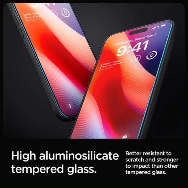 Spigen [2-Pack] iPhone 16 Pro Max/17 Pro Max Härdat Glas Skärmskydd 'EZ Fit" Transparent
