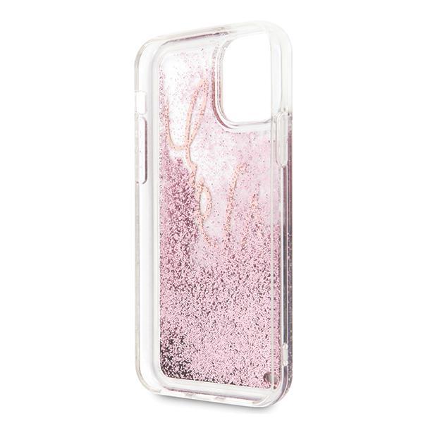 Karl Lagerfeld Cover iPhone 11 Pro Max Glitter Signature - Pink G Yellow