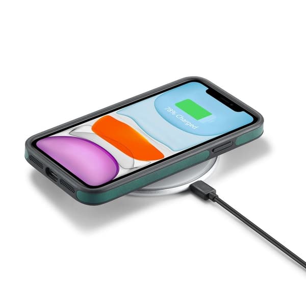 DG.MING Mobilskal till iPhone 11 PU Läder Coated PC+TPU - Grön