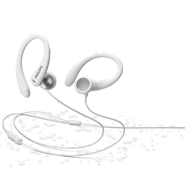 PHILIPS In-Ear-Hörlurar Sport IPX2 Kabel - Vit Vit