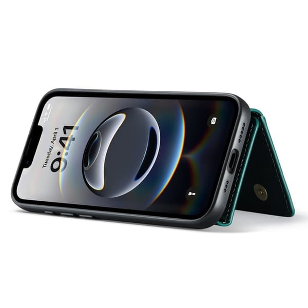 DG.MING Serie Mobilskal till iPhone 16e med Kickstand och Plånboksfodral Grön