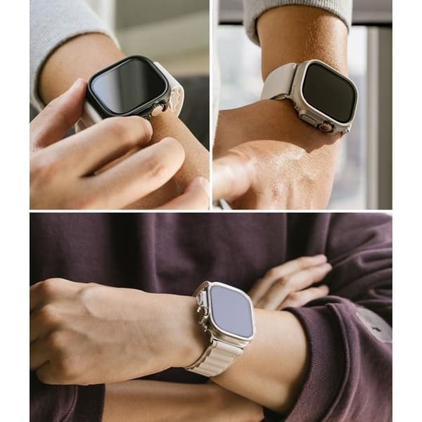 [2-Pakke] Ring Apple Watch Ultra (49mm) Etui Slank - Klar/Grå Grå