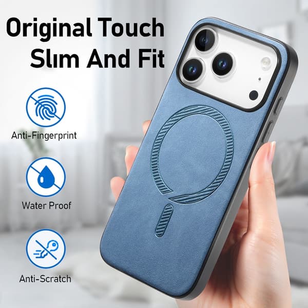 Mobilskal till iPhone 17 Pro Max MagSafe Skin-touch - Blå Blå