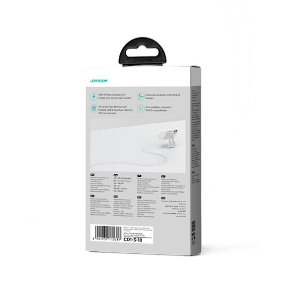 Joyroom USB-C till Lightning kabel 1m PD 30W - Vit