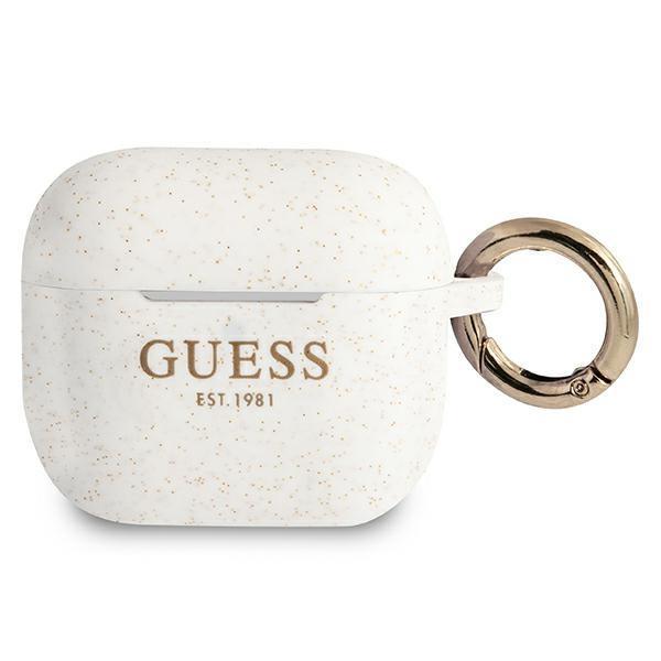 Guess Silicone Glitter Cover AirPods 3 - valkoinen White