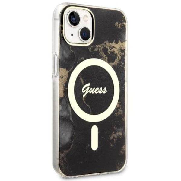 Guess iPhone 14 Plus Mobilskal MagSafe Guld Marble - Svart Svart