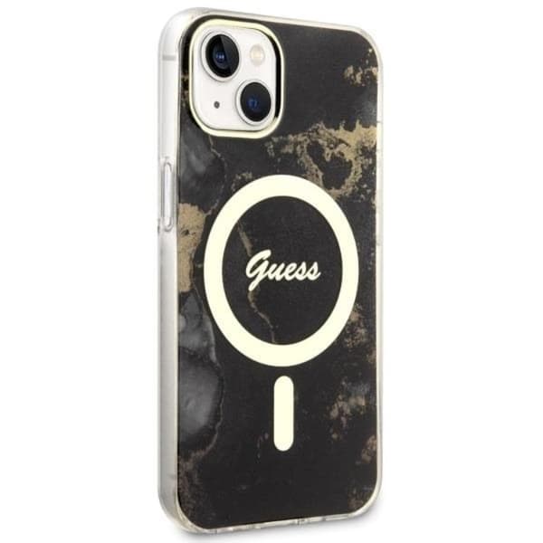 Guess iPhone 14 Plus -puhelimen kuori MagSafe Guld Marble - Musta Black