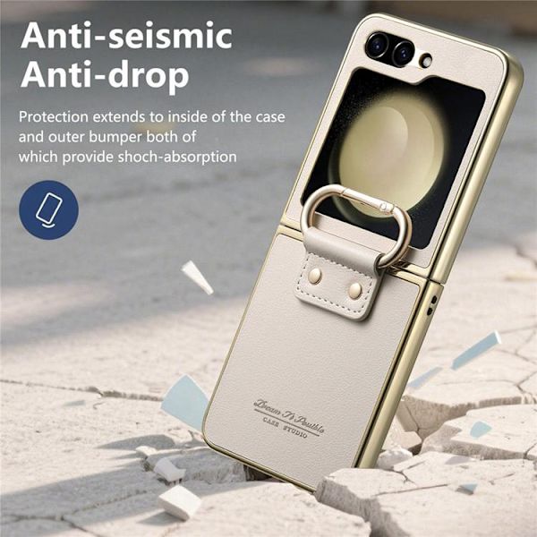 Mobilskal för Galaxy Z Flip 6 Electroplating Ring Kickstand