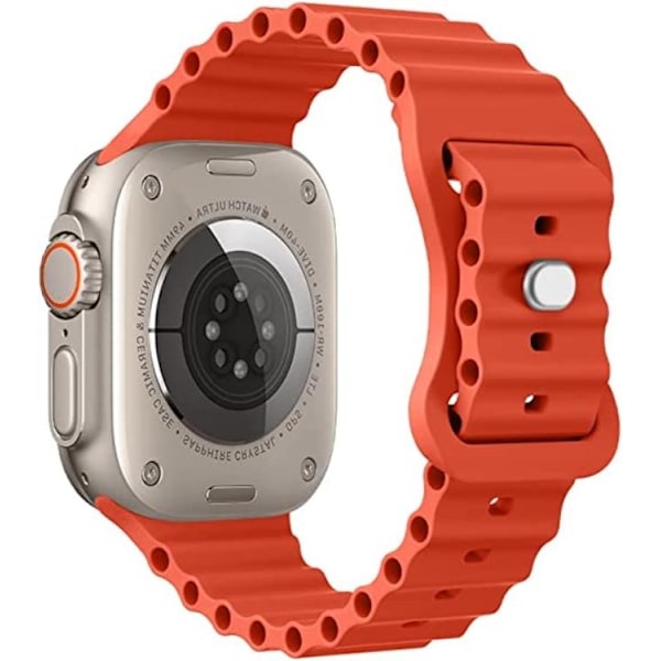 Apple Watch 4/5/6/7/8/SE (38/40/41mm) Silikon Ocean Band - Orange