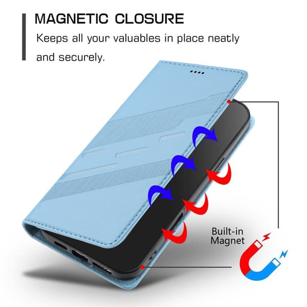 Plånboksfodral för Samsung Galaxy S26 Plus Konstläder Ställ - Ljusblå