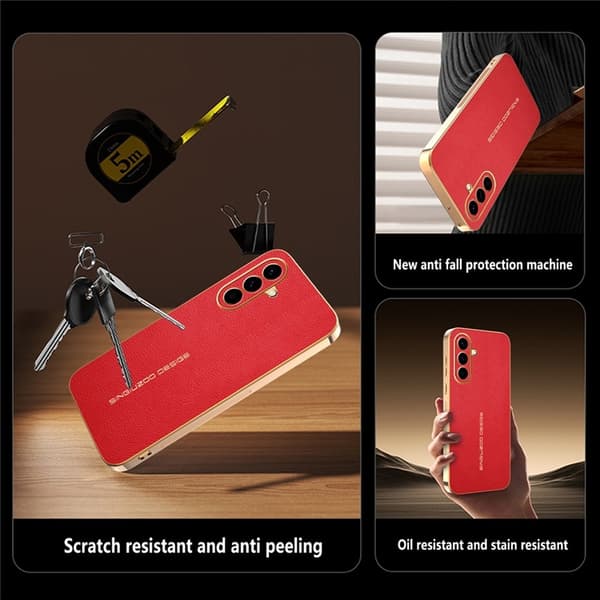 Mobilskal till Galaxy A57 Litchi Texture Anti Scratch Röd