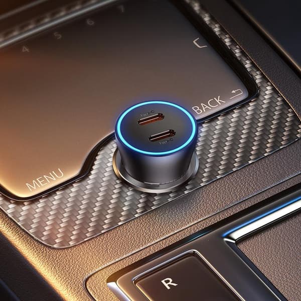 Baseus Golden Billaddare 40W 2 x USB-C - Grå Grå