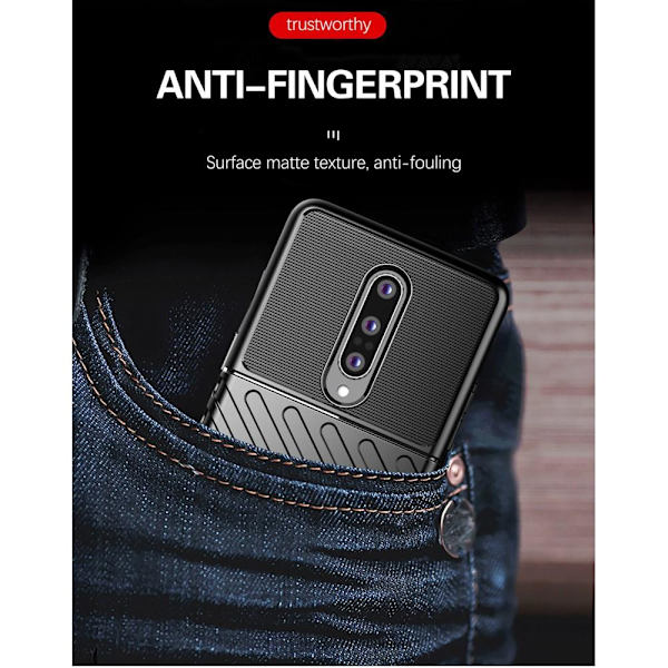 Thunder Twill Texture Cover OnePlus 8 - Sort Black