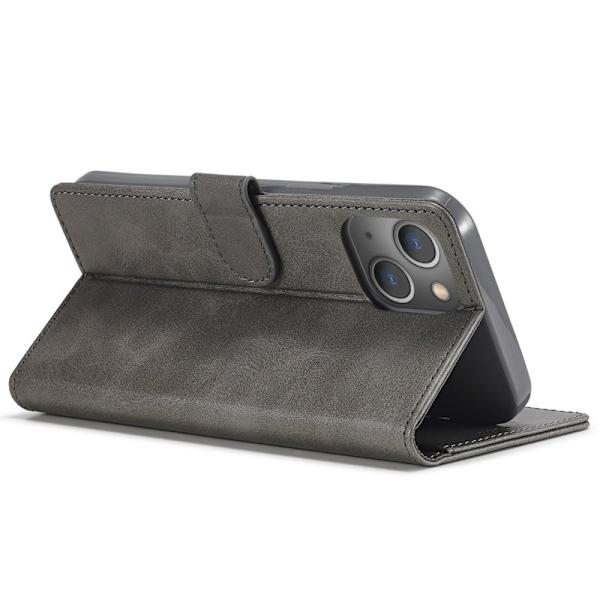 LC.IMEEKE iPhone 14 Plånboksfodral Flip Folio Konstläder - Grå