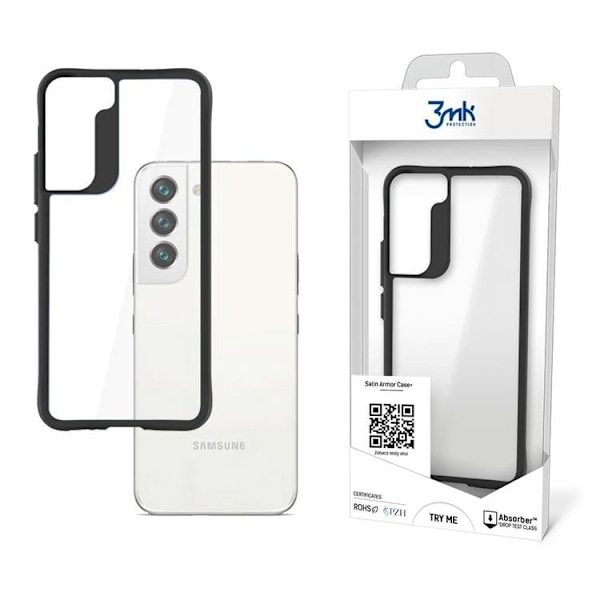 3MK Satin Armor Plus Skal Galaxy S22 - Transparent Svart