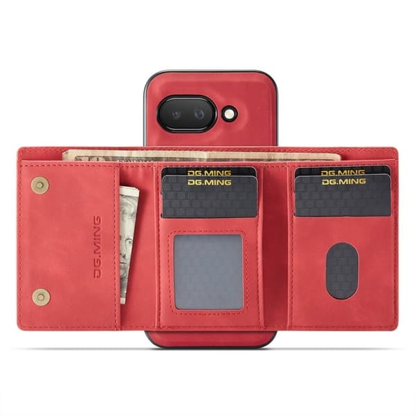 DG.MING M1 Series Mobilskal till Google Pixel 9a Kickstand PU Röd