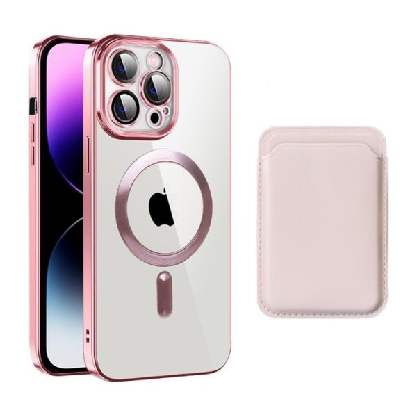 BOOM iPhone 13 Pro Max Mobile Cover Magsafe -korttikotelo - vaaleanpunainen