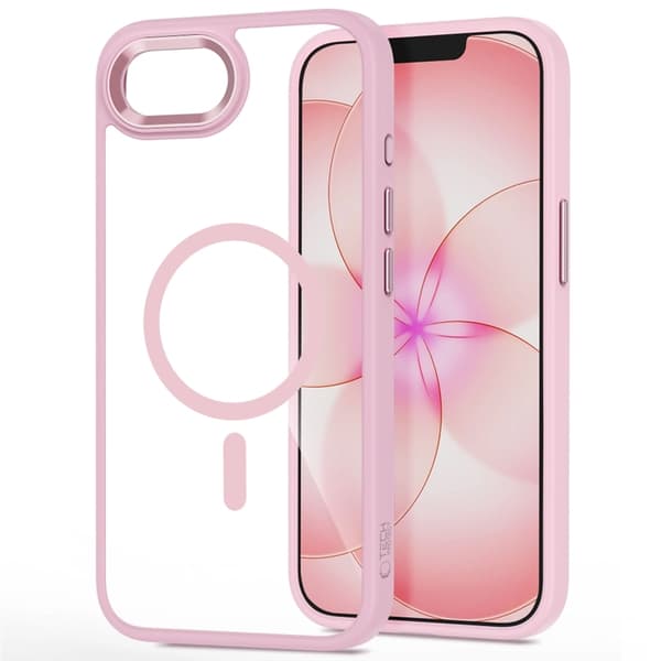 Tech-Protect Mobilskal För iPhone 16e/17e Magsafe Magmat - Rosa/Clear Rosa
