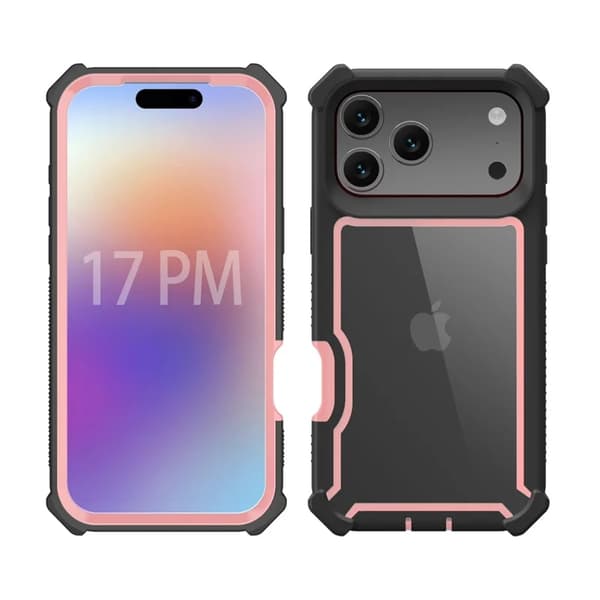 Mobilskal till iPhone 17 Pro Max TPU + PC Shockproof - Svart/Roséguld Roséguld