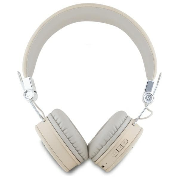 Guess On-Ear Hörlurar Bluetooth ENC Grained Classic Round Shape - Beige Beige