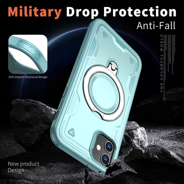 Mobilskal till iPhone 11 / XR Plast Militärskydd Kickstand - Blå