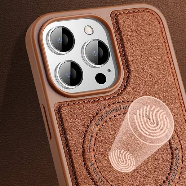 X-LEVEL Mobilskal till iPhone 15 Pro Max PU Läder Blå