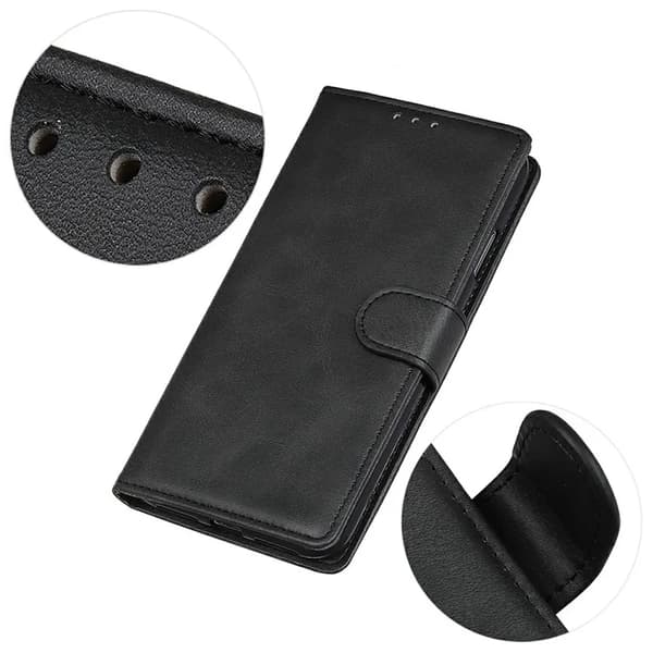 Sony Xperia 1 VII Plånboksfodral Cowhide Konstläder - Svart