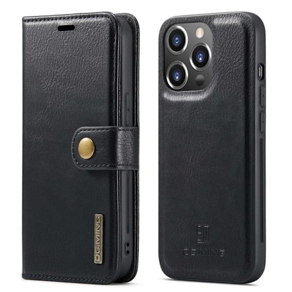 DG.MING iPhone 14 Pro Max Plånboksfodral Split Detachable Flip - Svart Svart