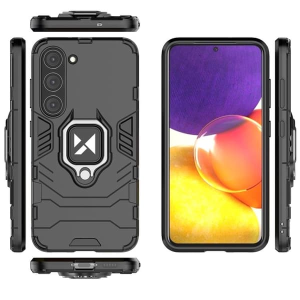 Wozinsky Galaxy S23 Plus Ringholder Mobilcover - Sort Svart