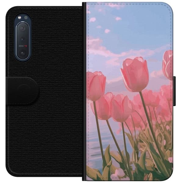 Plånboksfodral till Sony Xperia 5 II med Rosa Tulpaner