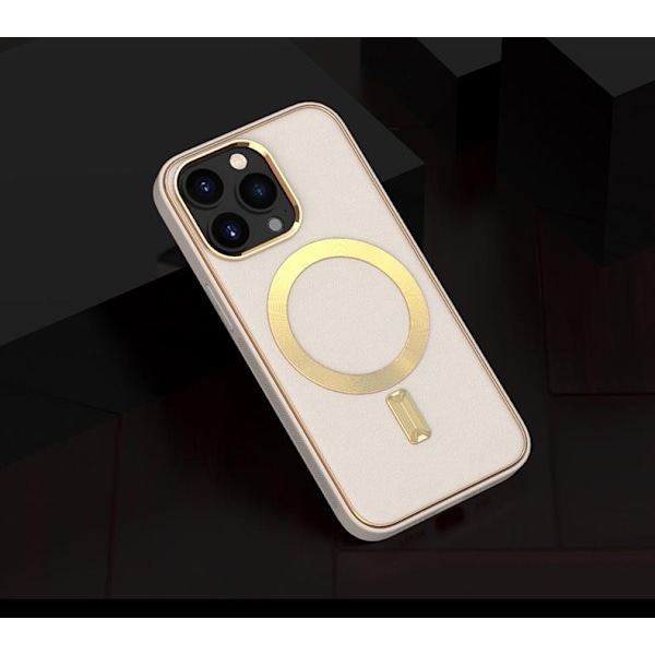 BOOM iPhone 14 Pro Magsafe Läderskal - Beige Beige