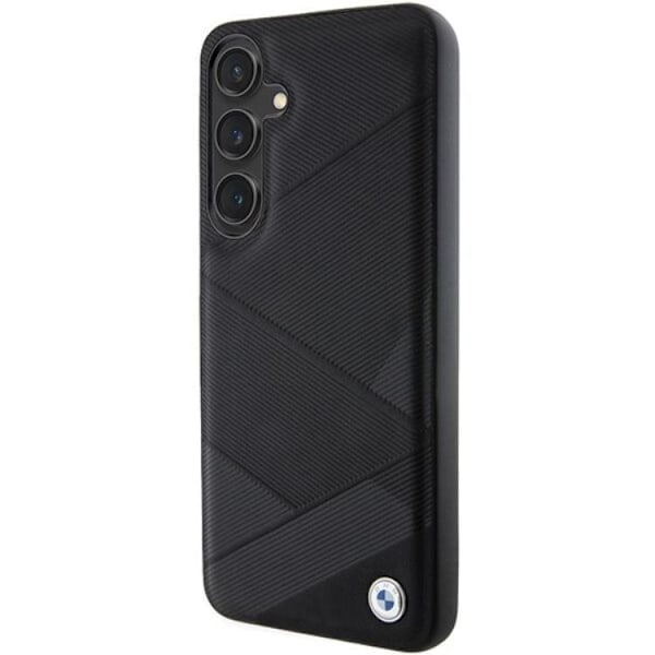 BMW Galaxy S24 Mobilskal Signature Läder Crossing Line Pattern Svart