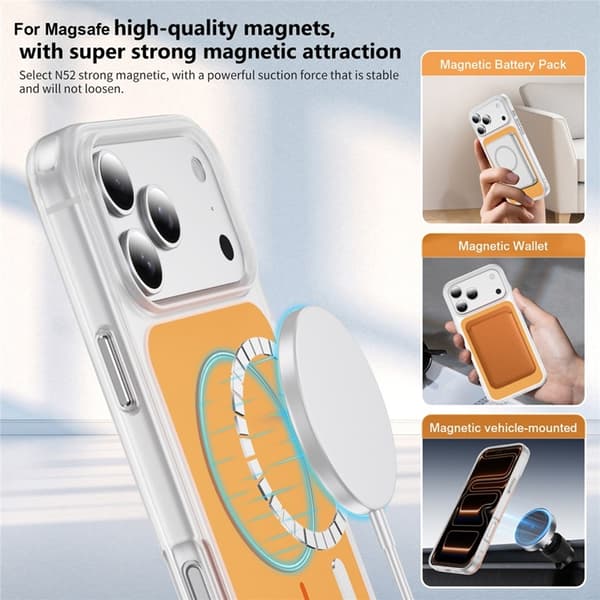 Mobilskal till iPhone 17 Pro Max MagSafe Skin Touch TPU PC - Orange Orange