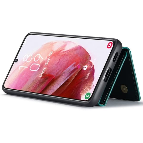 DG.MING Konstläder Plånboksfodral för Samsung Galaxy S22+ 5G - Grön