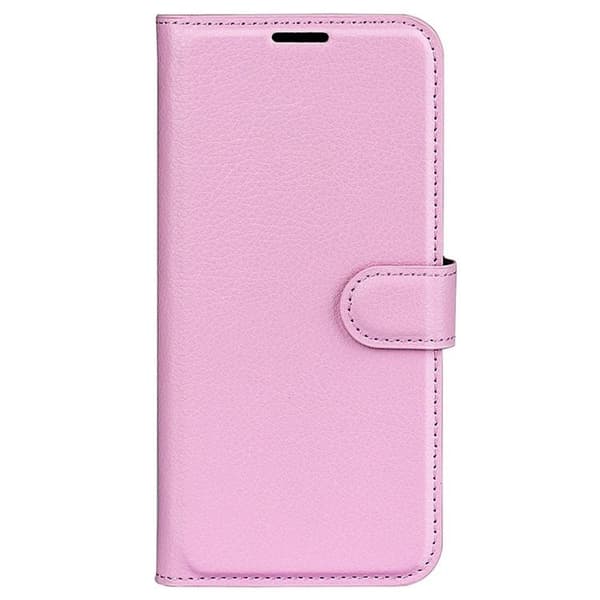 Litchi Flip iPhone 14 Plus Plånboksfodral  - LjusRosa Rosa