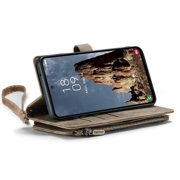 CASEME Konstläder Plånboksfodral för Samsung Galaxy A35 5G - Brun